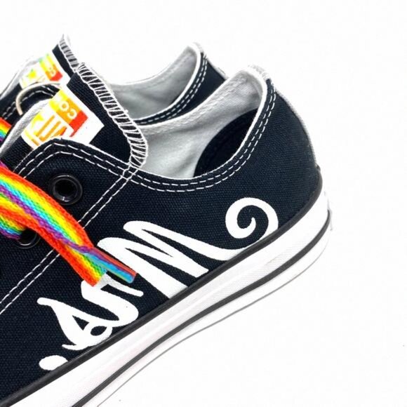 Converse Ctas Low Top Canvas Black Wedding 171213C-BLWT Custom Sneakers Women's - Picture 3 of 13